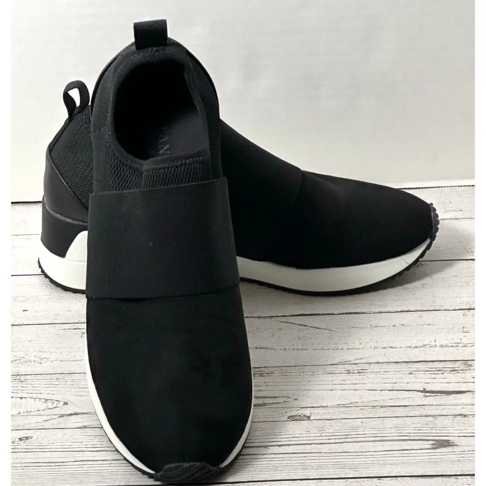 Alfani Step‎ In Flex Sneakers Black Pull-on Size 8.5 Women's Black Sneakers